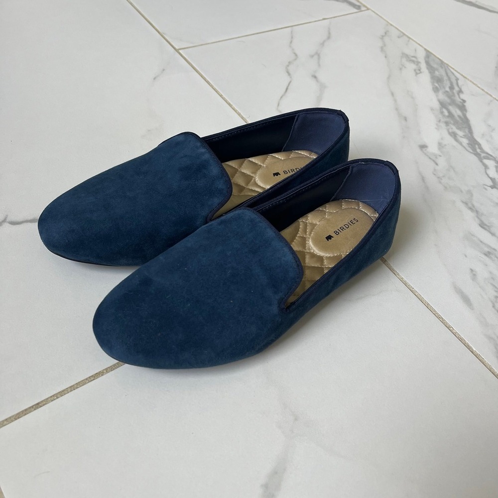 Birdies the starling blue suede loafers size 6.5